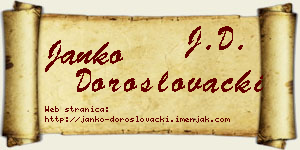 Janko Doroslovački vizit kartica